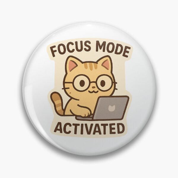 Item preview, Kawaii Productivity Cat – “Focus Mode Activated” designed and sold by AnuMallow.