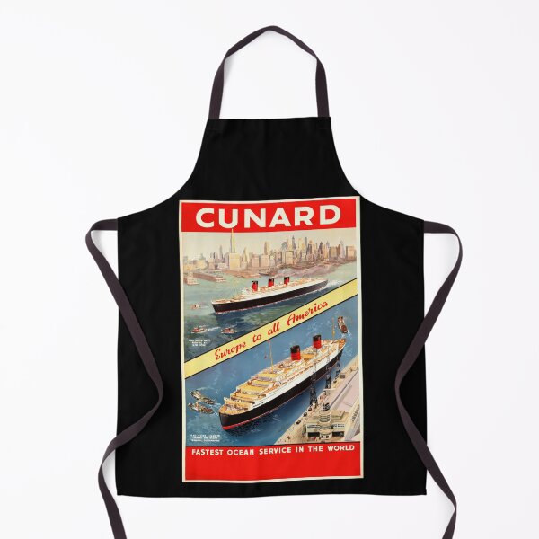 Item preview, Vintage Cunard Line Travel Poster | Art Deco Ocean Liners | RMS Queen Mary & Queen Elizabeth | Mid-Century Cruise Decor designed and sold by artofuniverse.