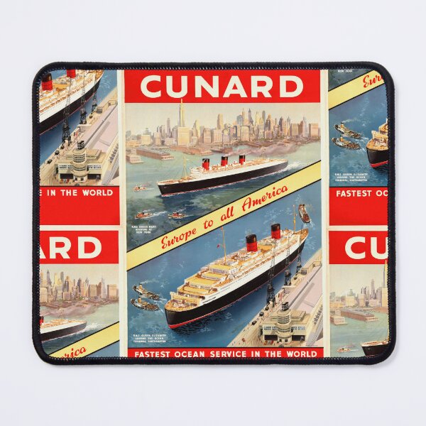 Item preview, Vintage Cunard Line Travel Poster | Art Deco Ocean Liners | RMS Queen Mary & Queen Elizabeth | Mid-Century Cruise Decor designed and sold by artofuniverse.