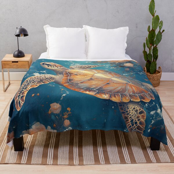Item preview, Floral Sea Turtle in Dreamy Ocean Painting designed and sold by CuongArtLab.