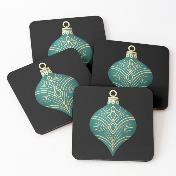 Item preview, Art Deco Christmas Ornament Emerald Gold – Luxury Holiday Bauble designed and sold by PunchDrop.