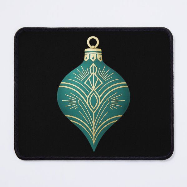 Item preview, Art Deco Christmas Ornament Emerald Gold – Luxury Holiday Bauble designed and sold by PunchDrop.