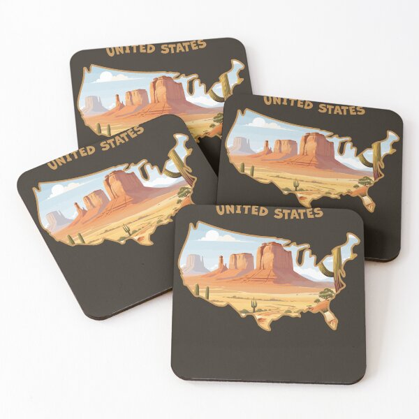 Item preview, Desert Dreams in USA Map – Monument Valley Art designed and sold by mashmosh.