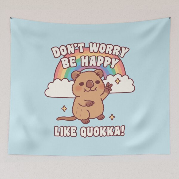 Item preview, Cute Don't Worry Be Happy Like Quokka Funny Quote designed and sold by rustydoodle.
