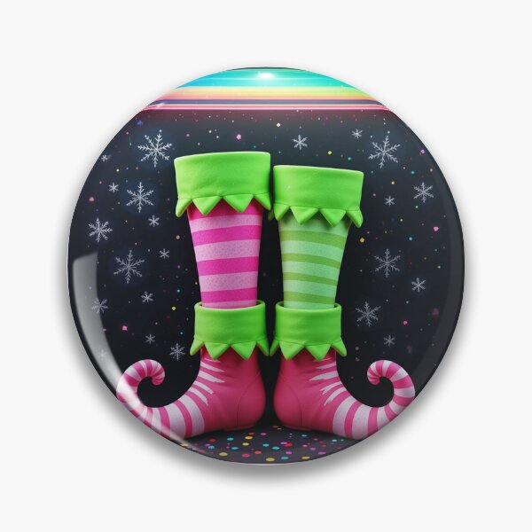 Item preview, Colorful Elf Shoes with Striped Legs – Whimsical Festive Christmas Illustration designed and sold by PixelVibe782.