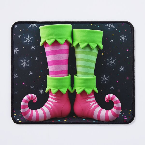 Item preview, Colorful Elf Shoes with Striped Legs – Whimsical Festive Christmas Illustration designed and sold by PixelVibe782.
