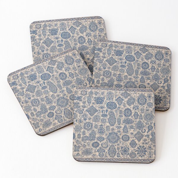Item preview, Blue & Cream Vintage Pattern Collage designed and sold by NeowallsCo.