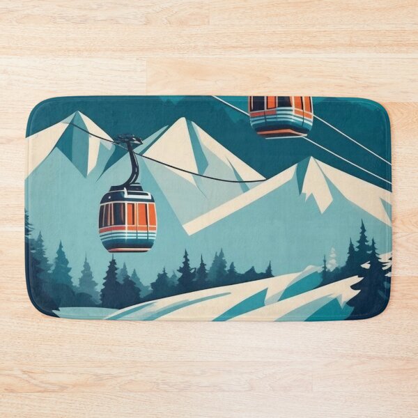 Item preview, Retro Alpine Cable Cars | 1950s Mountain Travel Art designed and sold by Esterlane.