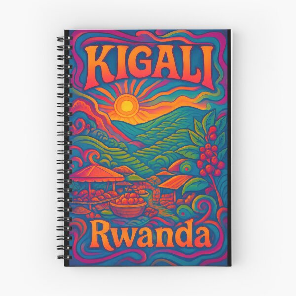 Item preview, Kigali Psychedelic Travel Poster - 70s Retro Art designed and sold by Cosmopolis.