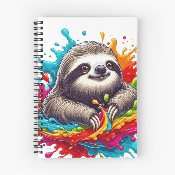 Item preview, Kawaii Rainbow Color Splash Sloth Art designed and sold by BigBlueArt.