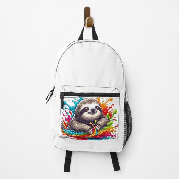 Item preview, Kawaii Rainbow Color Splash Sloth Art designed and sold by BigBlueArt.