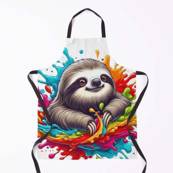 Item preview, Kawaii Rainbow Color Splash Sloth Art designed and sold by BigBlueArt.