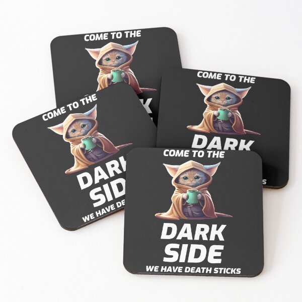 Item preview, COME TO THE DARK SIDE, WE HAVE DEATH STICKS Yoda Cat designed and sold by JusTiceT-shirts.
