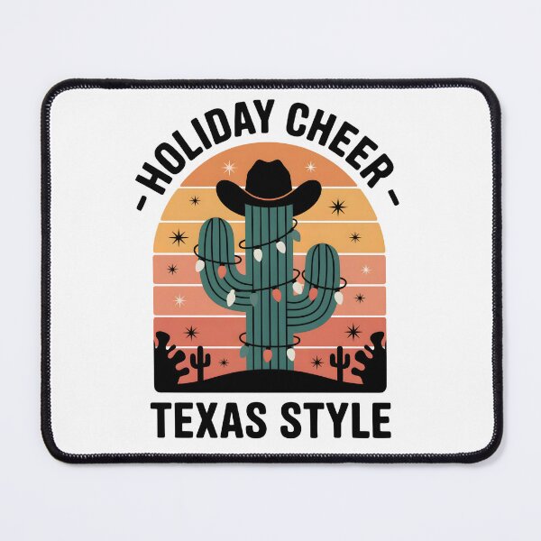Item preview, Texas Holiday Cactus – Cowboy Hat & Christmas Lights (Retro Sunset) designed and sold by Happy'CLICK'.