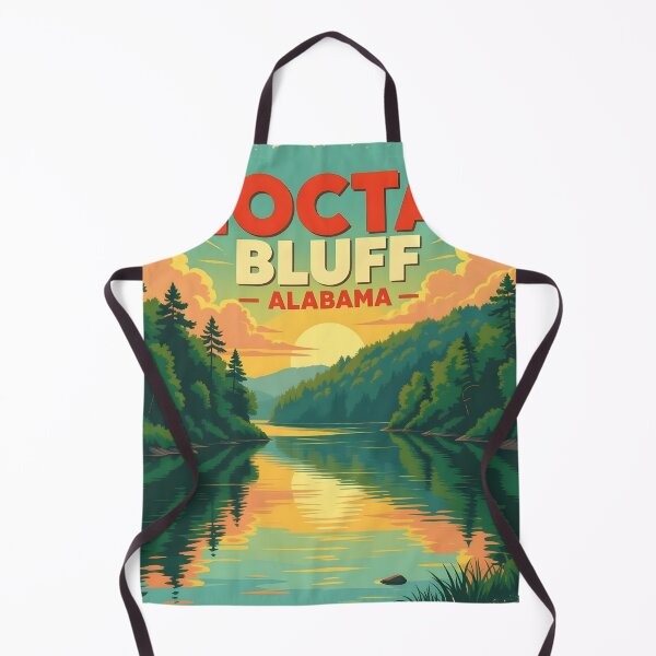 Item preview, Choctaw Bluff, Alabama, USA: Vintage-Style Painterly Travel Poster designed and sold by LSVart.