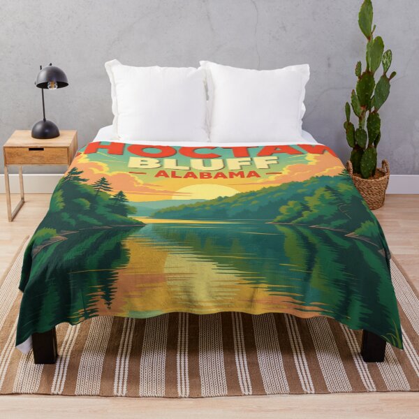 Item preview, Choctaw Bluff, Alabama, USA: Vintage-Style Painterly Travel Poster designed and sold by LSVart.