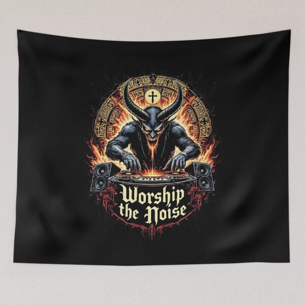Item preview, Occult Demon DJ Rave Crest designed and sold by Mellow-Design.