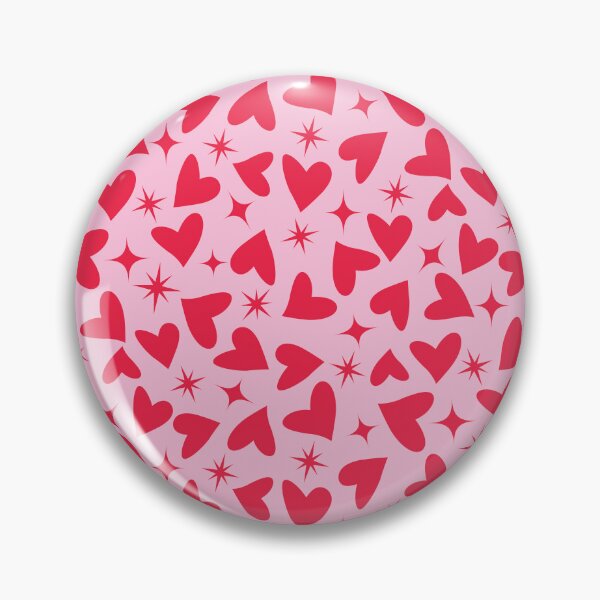 Item preview, Red hearts with retro atomic starbursts on pink  designed and sold by Yasminepatterns .