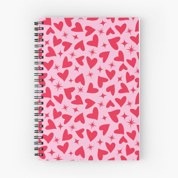 Item preview, Red hearts with retro atomic starbursts on pink  designed and sold by Yasminepatterns .