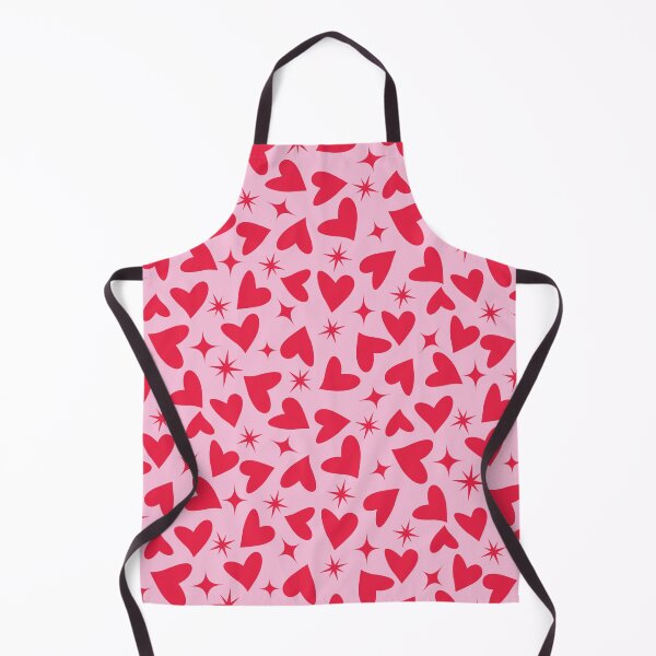 Item preview, Red hearts with retro atomic starbursts on pink designed and sold by Yasminepatterns .