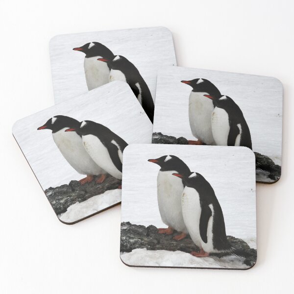 Item preview, Gentoo Penguin Couple looking left (Black Background) designed and sold by SBPenguins.
