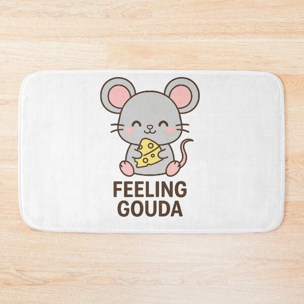 Item preview, Feeling Gouda – Cute Kawaii Mouse Holding Cheese designed and sold by The-Dreamy-Zoo.