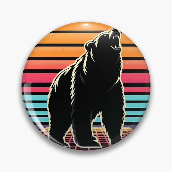 Item preview, Retro Sunset Grizzly Bear 80s Synthwave designed and sold by apeles68.