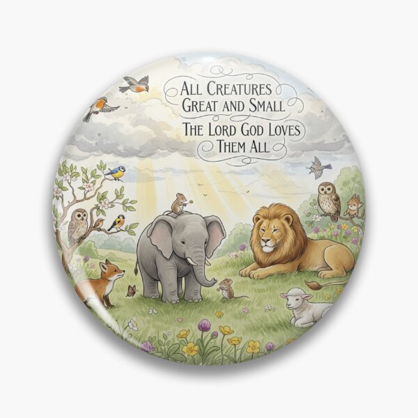 Item preview, ALL CREATURES GREAT AND SMALL THE LORD GOD LOVES THEM ALL designed and sold by CF_VintageDesign.