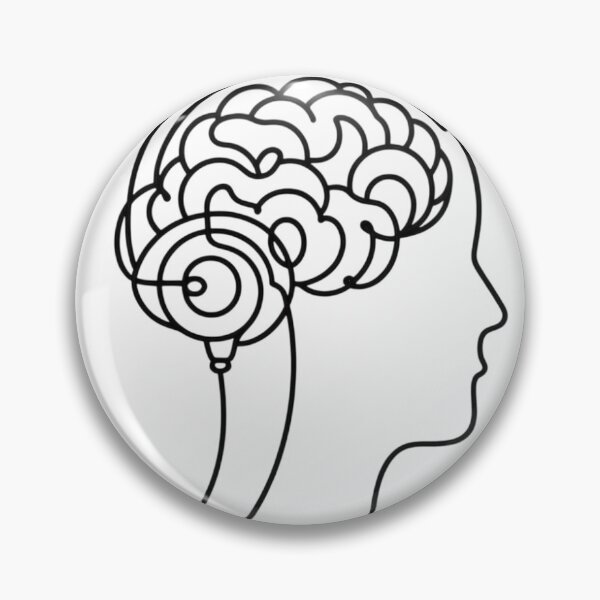 Item preview, Music Mind - Minimalist Brain with Headphones designed and sold by REDLN.