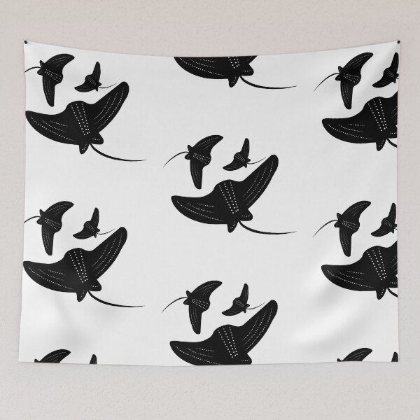 Item preview, Stingrays doodles black white designed and sold by Dreambigdigital.