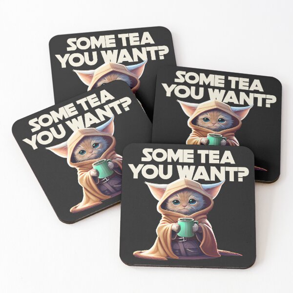 Item preview, SOME TEA, YOU WANT?  Baby Yoda Cat designed and sold by JusTiceT-shirts.