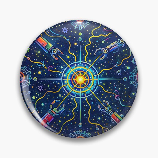 Item preview, Cosmic Robotics Storm — Neon Tech Pattern designed and sold by InNyutLab.