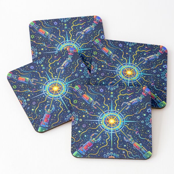 Item preview, Cosmic Robotics Storm — Neon Tech Pattern designed and sold by InNyutLab.