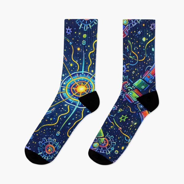Item preview, Cosmic Robotics Storm — Neon Tech Pattern designed and sold by InNyutLab.