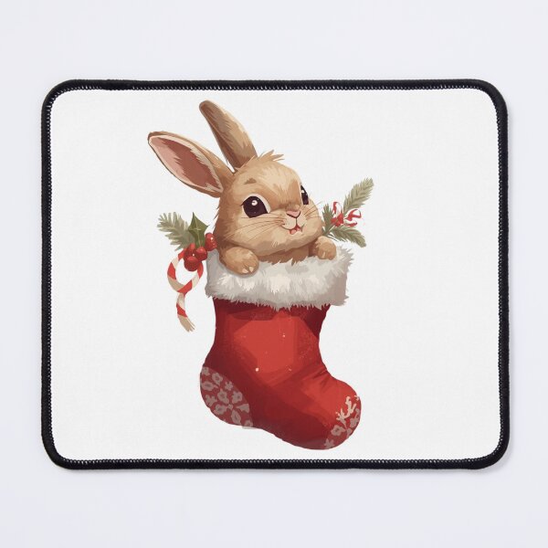 Item preview, Cute Christmas Bunny in Stocking – Kawaii Holiday Art designed and sold by Dream Magic Co.