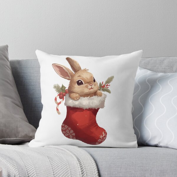 Item preview, Cute Christmas Bunny in Stocking – Kawaii Holiday Art designed and sold by Dream Magic Co.