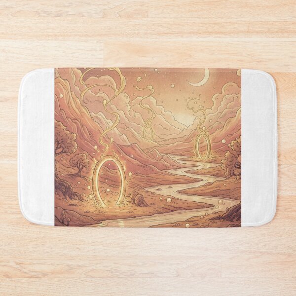 Item preview, Vintage fantasy landscape with glowing portals designed and sold by JLMWorks.