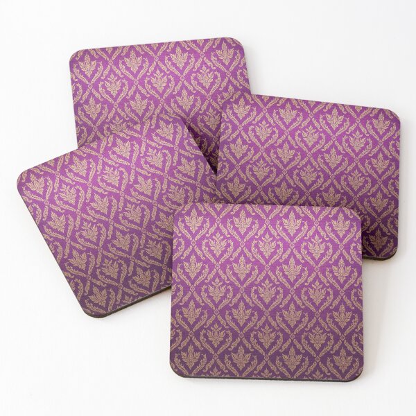 Item preview, Traditional Thai Gold Pattern on Royal Purple Fabric Background designed and sold by MyEz Style.