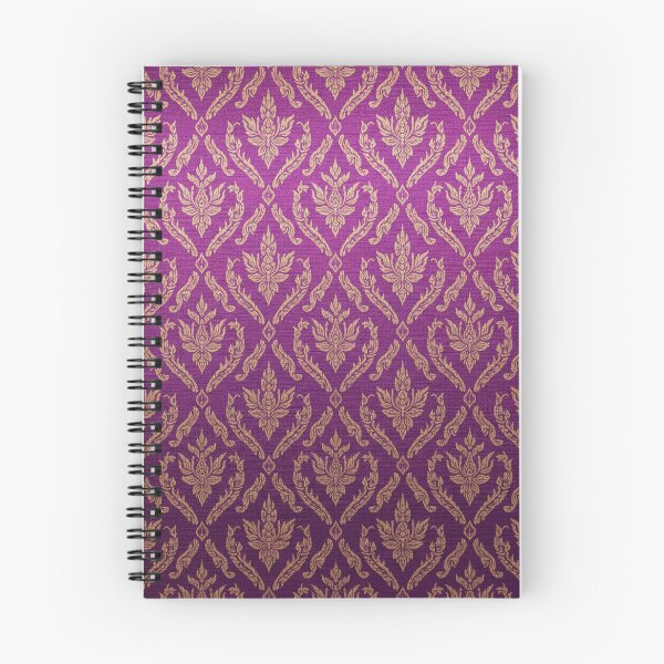 Item preview, Traditional Thai Gold Pattern on Royal Purple Fabric Background designed and sold by MyEz Style.