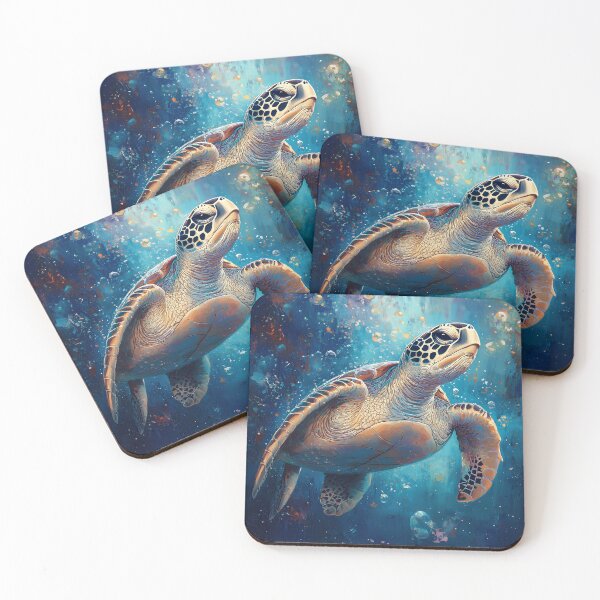 Item preview, Realistic Sea Turtle in Vibrant Ocean Painting designed and sold by CuongArtLab.