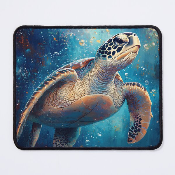Item preview, Realistic Sea Turtle in Vibrant Ocean Painting designed and sold by CuongArtLab.