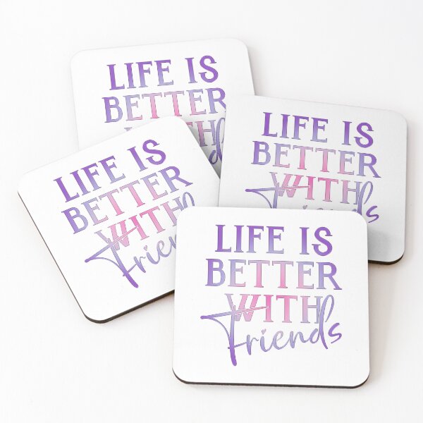 Item preview, Life Is Better With Friends – Cute Friendship Quote Typography Design designed and sold by Rangmanch.