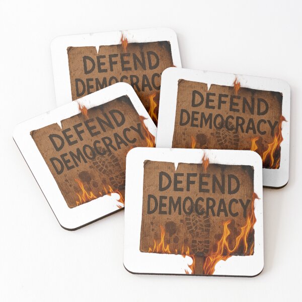 Item preview, Defend Democracy Burning Sign designed and sold by TheLionWithAMic.