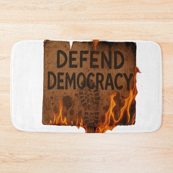 Item preview, Defend Democracy Burning Sign designed and sold by TheLionWithAMic.