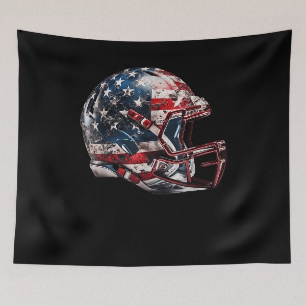 Artikelvorschau, Patriotischer Footballhelm – Illustration inspiriert von der amerikanischen Flagge entworfen und verkauft von ArtFunDib.
