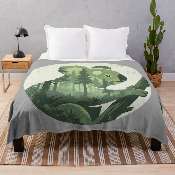 Item preview, Double Exposure Koala Smoky Pine Forest designed and sold by CANDO ART STORE.