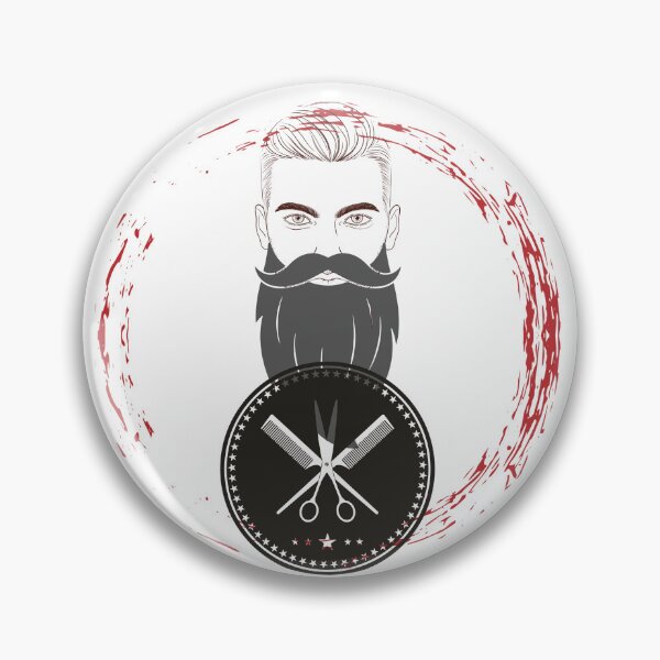 Item preview, Barber- a man with a beard advertising a hair salon designed and sold by Lovelalaland.