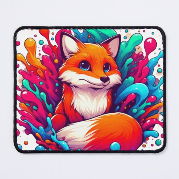 Item preview, Kawaii Rainbow Color Splash Fox Illustration designed and sold by BigBlueArt.