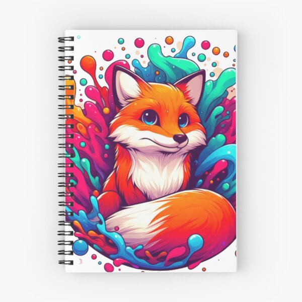 Item preview, Kawaii Rainbow Color Splash Fox Illustration designed and sold by BigBlueArt.
