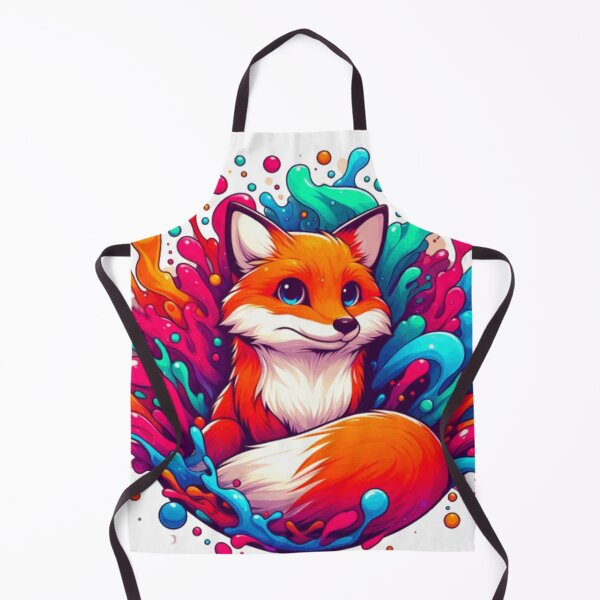 Item preview, Kawaii Rainbow Color Splash Fox Illustration designed and sold by BigBlueArt.